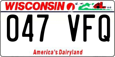 WI license plate 047VFQ