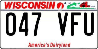 WI license plate 047VFU