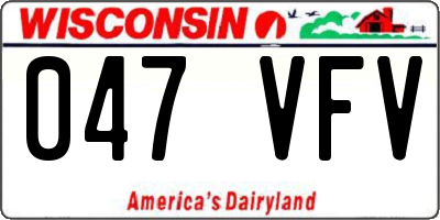 WI license plate 047VFV