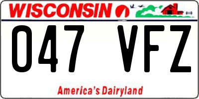 WI license plate 047VFZ