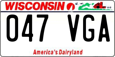 WI license plate 047VGA