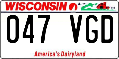 WI license plate 047VGD