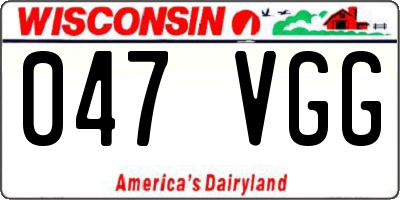 WI license plate 047VGG