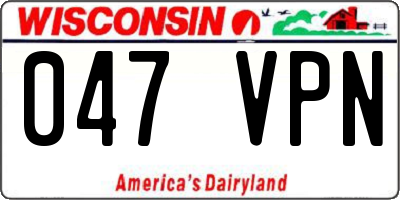 WI license plate 047VPN