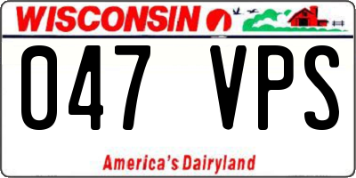 WI license plate 047VPS