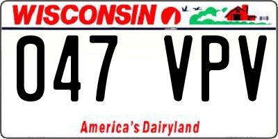 WI license plate 047VPV