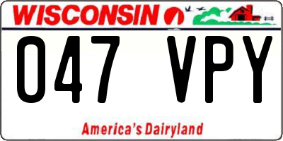 WI license plate 047VPY