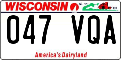 WI license plate 047VQA