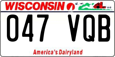 WI license plate 047VQB