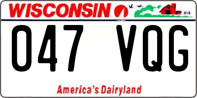 WI license plate 047VQG
