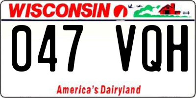 WI license plate 047VQH