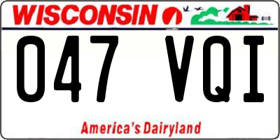 WI license plate 047VQI