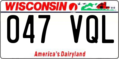 WI license plate 047VQL