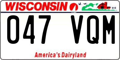 WI license plate 047VQM