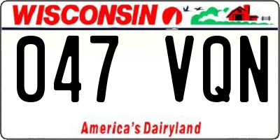WI license plate 047VQN