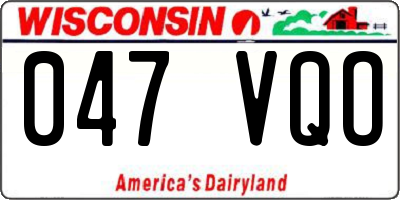 WI license plate 047VQO