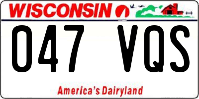WI license plate 047VQS