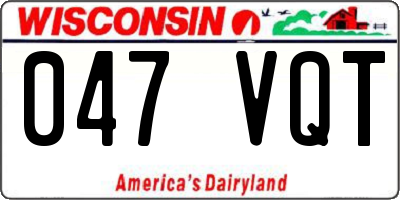 WI license plate 047VQT