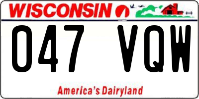 WI license plate 047VQW