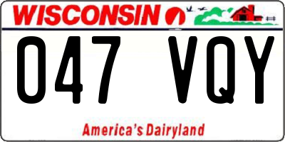 WI license plate 047VQY