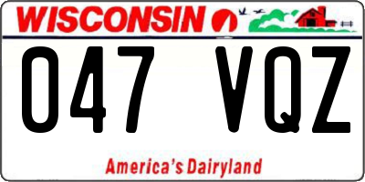 WI license plate 047VQZ
