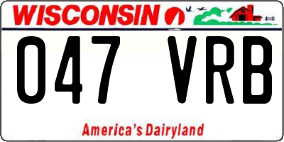WI license plate 047VRB