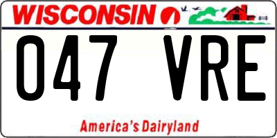 WI license plate 047VRE