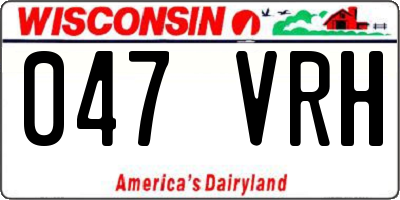 WI license plate 047VRH