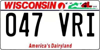 WI license plate 047VRI