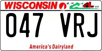 WI license plate 047VRJ