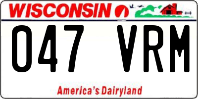 WI license plate 047VRM