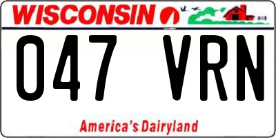 WI license plate 047VRN