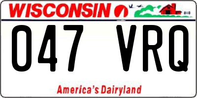 WI license plate 047VRQ