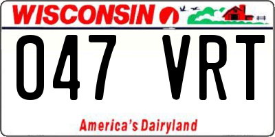 WI license plate 047VRT