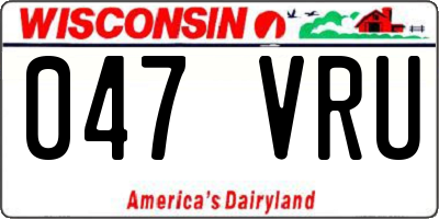 WI license plate 047VRU
