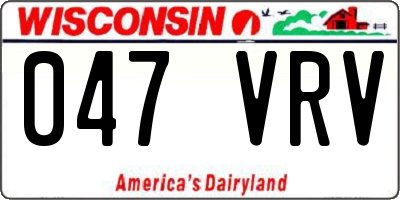 WI license plate 047VRV