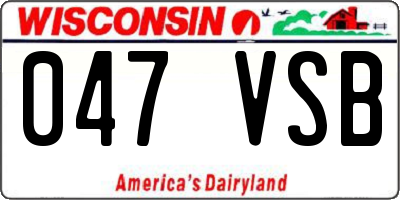 WI license plate 047VSB