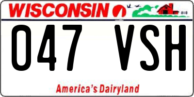 WI license plate 047VSH