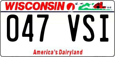 WI license plate 047VSI