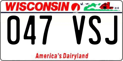 WI license plate 047VSJ