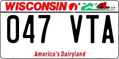 WI license plate 047VTA