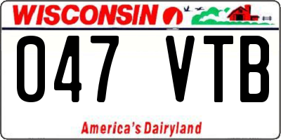 WI license plate 047VTB