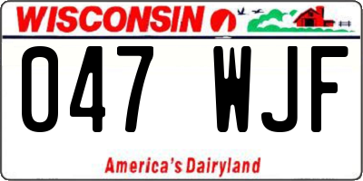 WI license plate 047WJF