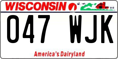 WI license plate 047WJK
