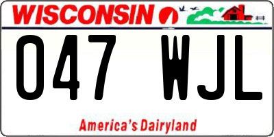 WI license plate 047WJL