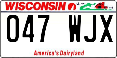 WI license plate 047WJX