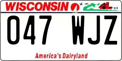 WI license plate 047WJZ