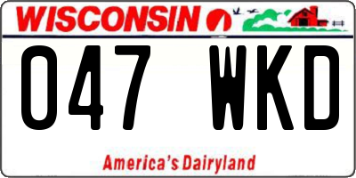 WI license plate 047WKD
