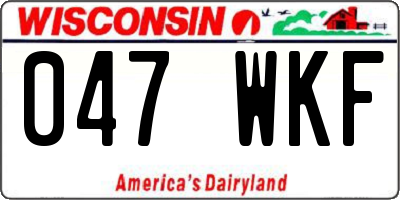 WI license plate 047WKF