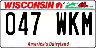 WI license plate 047WKM